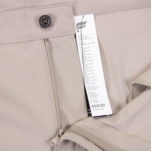 Fabletics Pants Mens 40x28 Beige Khaki The Don 5 Pocket Water Resistant Golf NEW - Picture 5 of 16